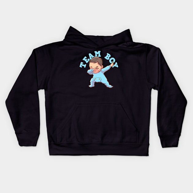 Gender Reveal Team Boy Kids Hoodie by mccloysitarh